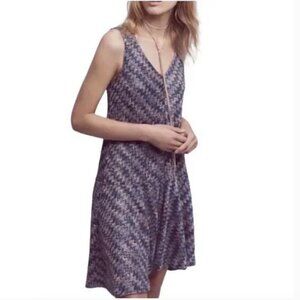 Anthropologie Maeve Westwater Boho Chevron Drop Waist Festival Dress Size Small